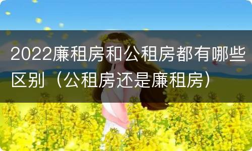 2022廉租房和公租房都有哪些区别（公租房还是廉租房）
