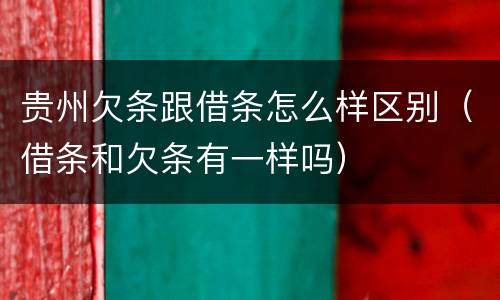 贵州欠条跟借条怎么样区别（借条和欠条有一样吗）