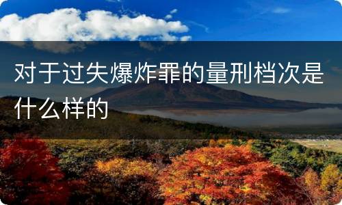 对于过失爆炸罪的量刑档次是什么样的