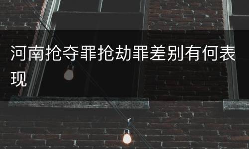 河南抢夺罪抢劫罪差别有何表现