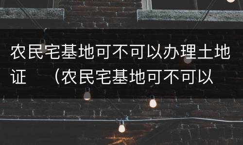 农民宅基地可不可以办理土地证	（农民宅基地可不可以办理土地证明）