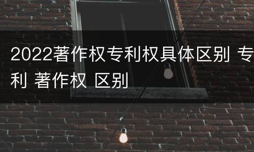 2022著作权专利权具体区别 专利 著作权 区别