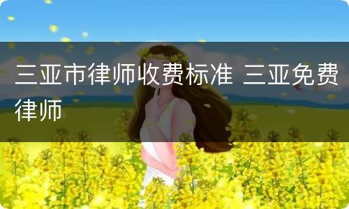 三亚市律师收费标准 三亚免费律师