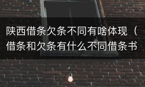 陕西借条欠条不同有啥体现（借条和欠条有什么不同借条书写）