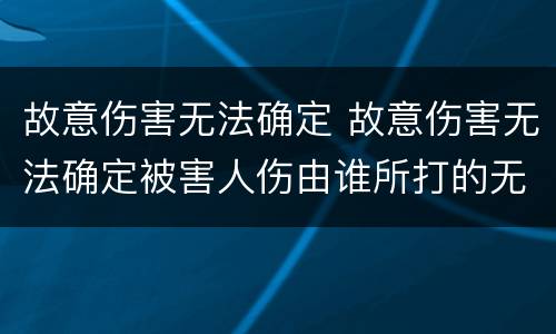 故意伤害无法确定 故意伤害无法确定被害人伤由谁所打的无罪辩护思路