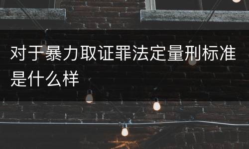 对于暴力取证罪法定量刑标准是什么样