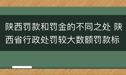陕西罚款和罚金的不同之处 陕西省行政处罚较大数额罚款标准