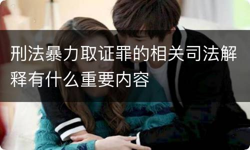 刑法暴力取证罪的相关司法解释有什么重要内容