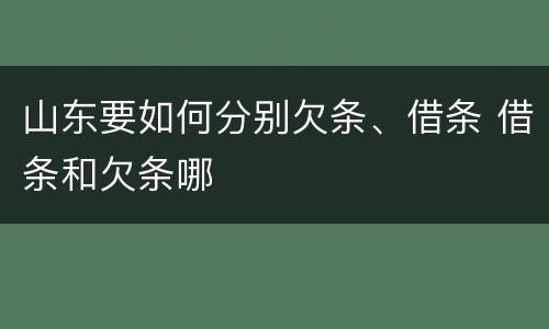 山东要如何分别欠条、借条 借条和欠条哪