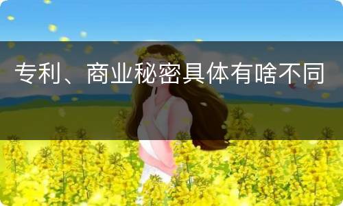 专利、商业秘密具体有啥不同