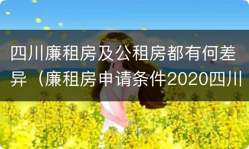 四川廉租房及公租房都有何差异（廉租房申请条件2020四川）