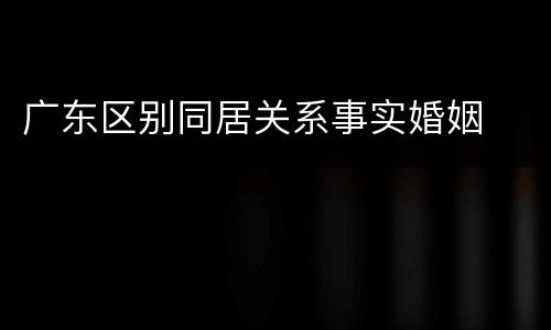 广东区别同居关系事实婚姻