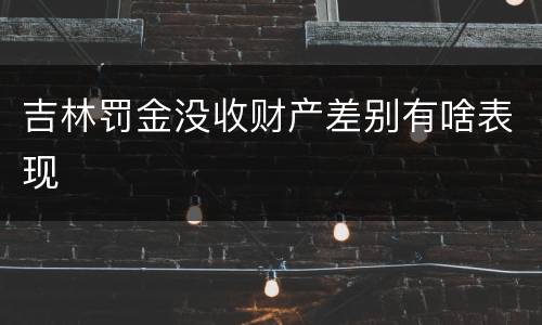 吉林罚金没收财产差别有啥表现