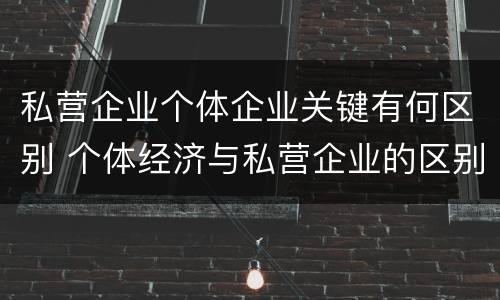 私营企业个体企业关键有何区别 个体经济与私营企业的区别