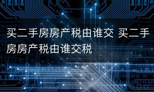 买二手房房产税由谁交 买二手房房产税由谁交税
