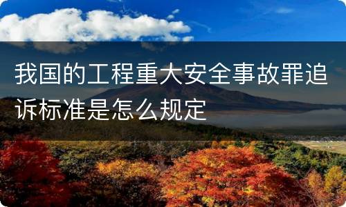 我国的工程重大安全事故罪追诉标准是怎么规定