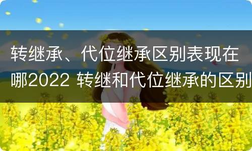 转继承、代位继承区别表现在哪2022 转继和代位继承的区别