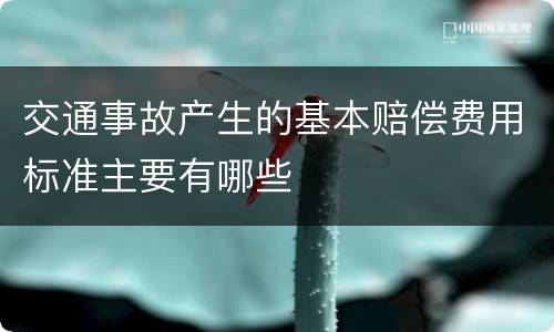 交通事故产生的基本赔偿费用标准主要有哪些