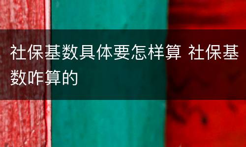 社保基数具体要怎样算 社保基数咋算的