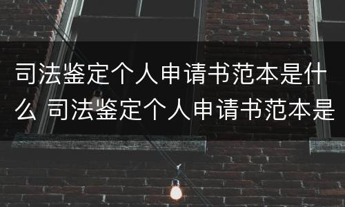 司法鉴定个人申请书范本是什么 司法鉴定个人申请书范本是什么样的