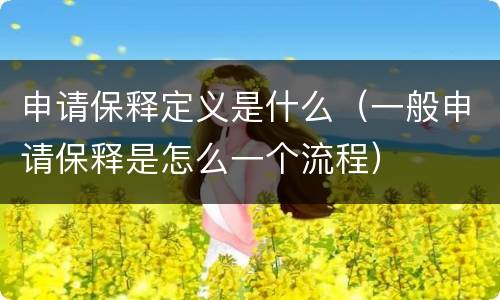 申请保释定义是什么（一般申请保释是怎么一个流程）