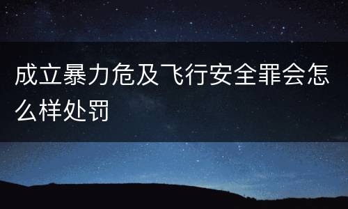 成立暴力危及飞行安全罪会怎么样处罚