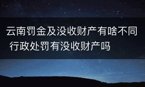 云南罚金及没收财产有啥不同 行政处罚有没收财产吗