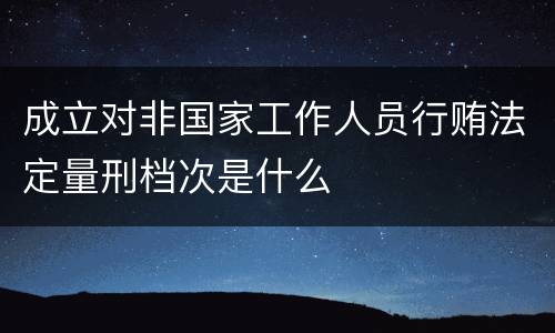 成立对非国家工作人员行贿法定量刑档次是什么