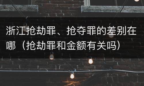 浙江抢劫罪、抢夺罪的差别在哪（抢劫罪和金额有关吗）