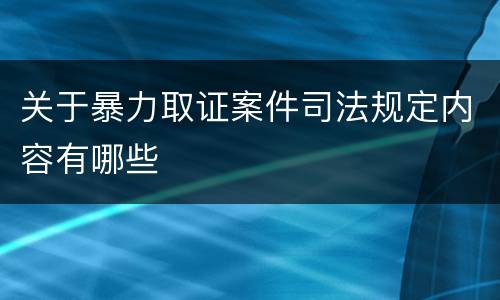 关于暴力取证案件司法规定内容有哪些