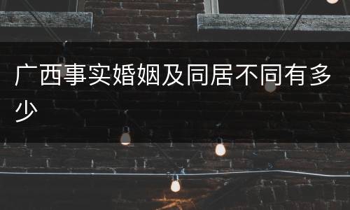 广西事实婚姻及同居不同有多少