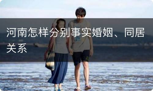 河南怎样分别事实婚姻、同居关系