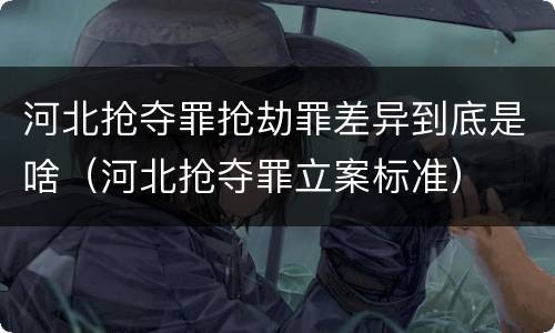 河北抢夺罪抢劫罪差异到底是啥（河北抢夺罪立案标准）