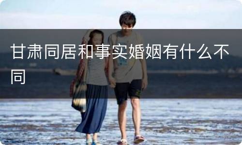 甘肃同居和事实婚姻有什么不同