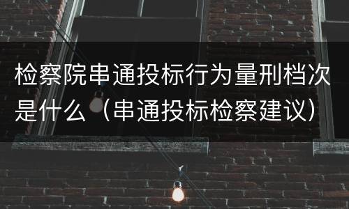 检察院串通投标行为量刑档次是什么（串通投标检察建议）
