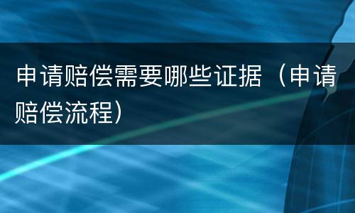 申请赔偿需要哪些证据（申请赔偿流程）
