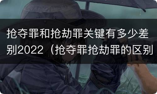 抢夺罪和抢劫罪关键有多少差别2022（抢夺罪抢劫罪的区别）