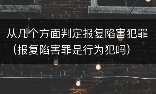 从几个方面判定报复陷害犯罪（报复陷害罪是行为犯吗）