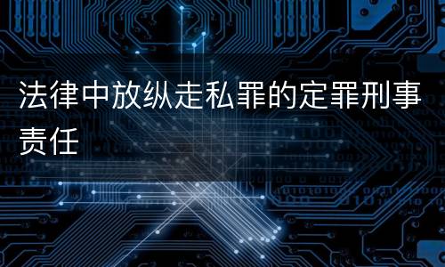 法律中放纵走私罪的定罪刑事责任