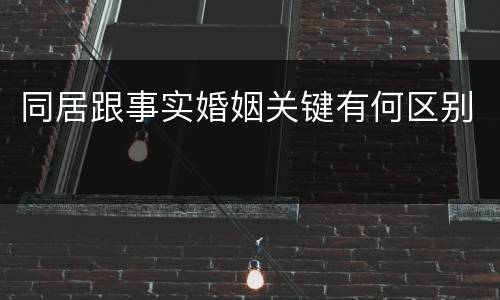 同居跟事实婚姻关键有何区别