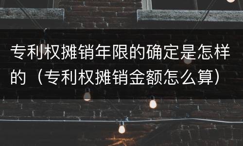 专利权摊销年限的确定是怎样的（专利权摊销金额怎么算）