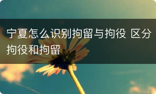 宁夏怎么识别拘留与拘役 区分拘役和拘留