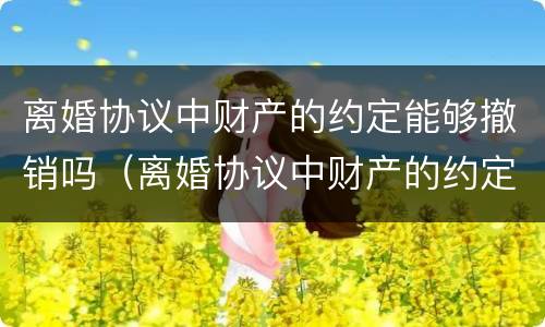 离婚协议中财产的约定能够撤销吗（离婚协议中财产的约定能够撤销吗）