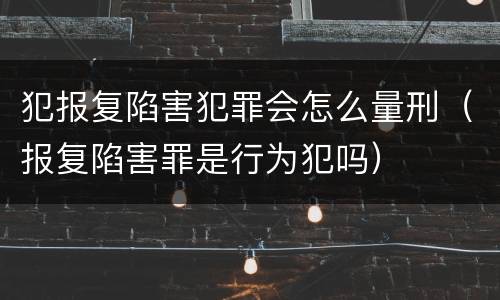 犯报复陷害犯罪会怎么量刑（报复陷害罪是行为犯吗）