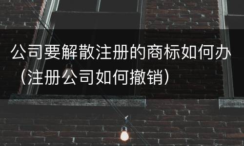 公司要解散注册的商标如何办（注册公司如何撤销）