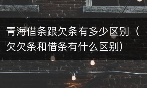 青海借条跟欠条有多少区别（欠欠条和借条有什么区别）