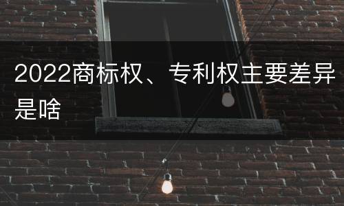 2022商标权、专利权主要差异是啥