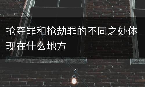 抢夺罪和抢劫罪的不同之处体现在什么地方