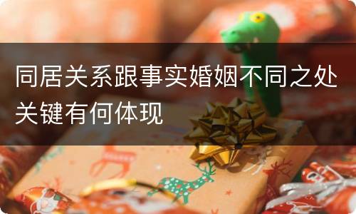 同居关系跟事实婚姻不同之处关键有何体现