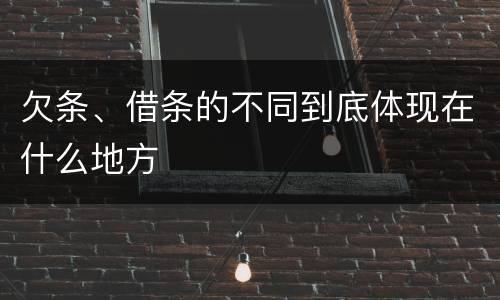 欠条、借条的不同到底体现在什么地方
